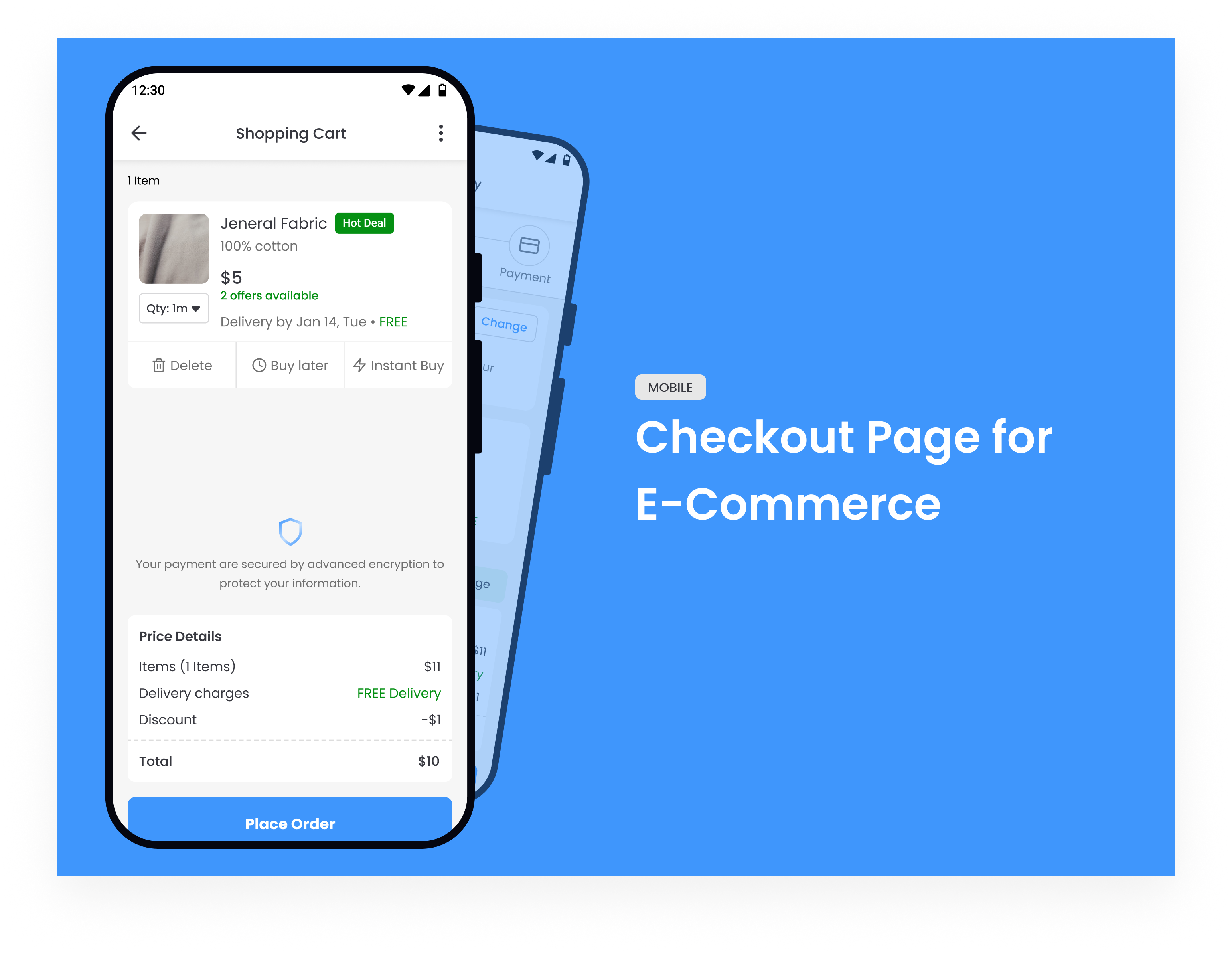 Mobile Checkout page for E-Commerce