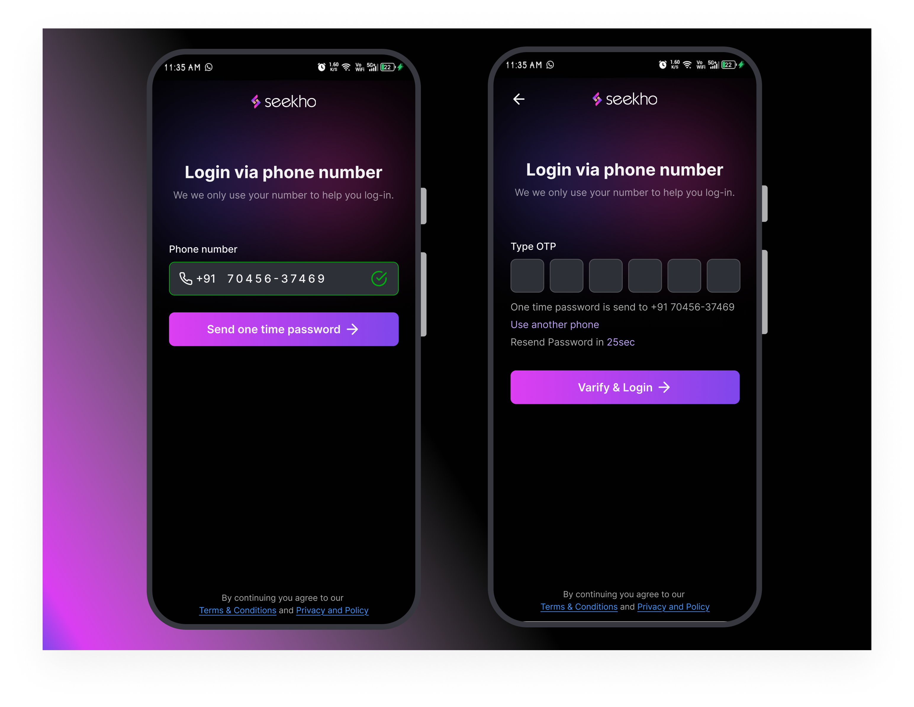 Seekho Login & OTP Screen Redesign 1