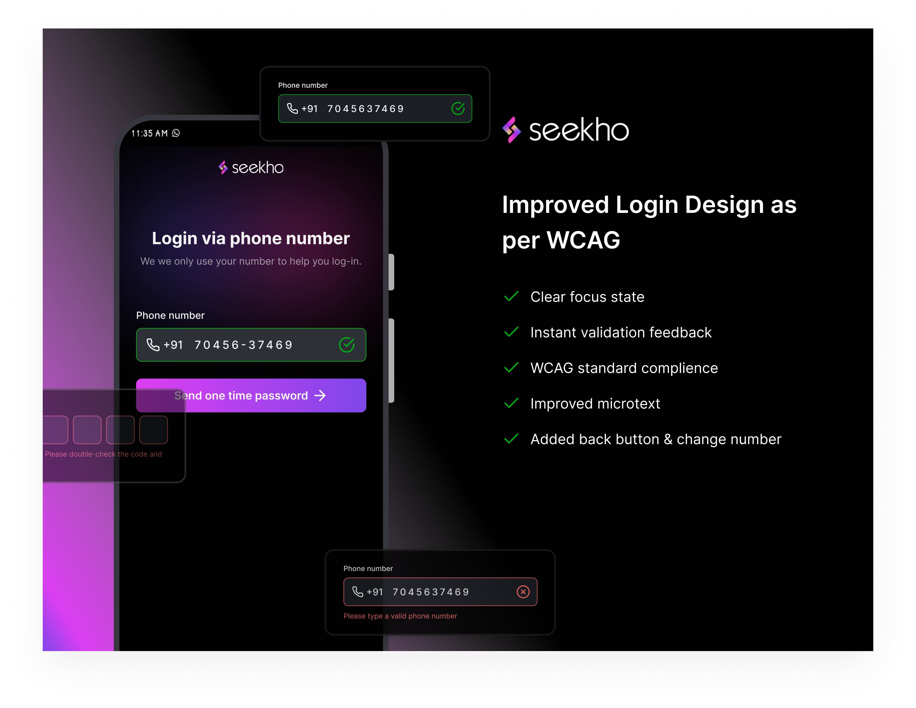 Seekho Login & OTP Screen Redesign