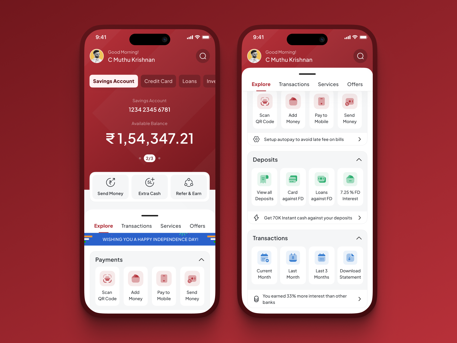 Mobile Banking: Dashboard Design for an Indian Bank