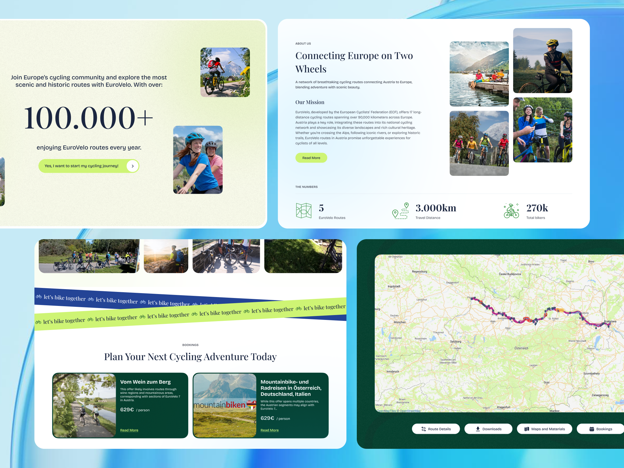 EuroVelo Austria – Cycling Travel Landing Page Design 1