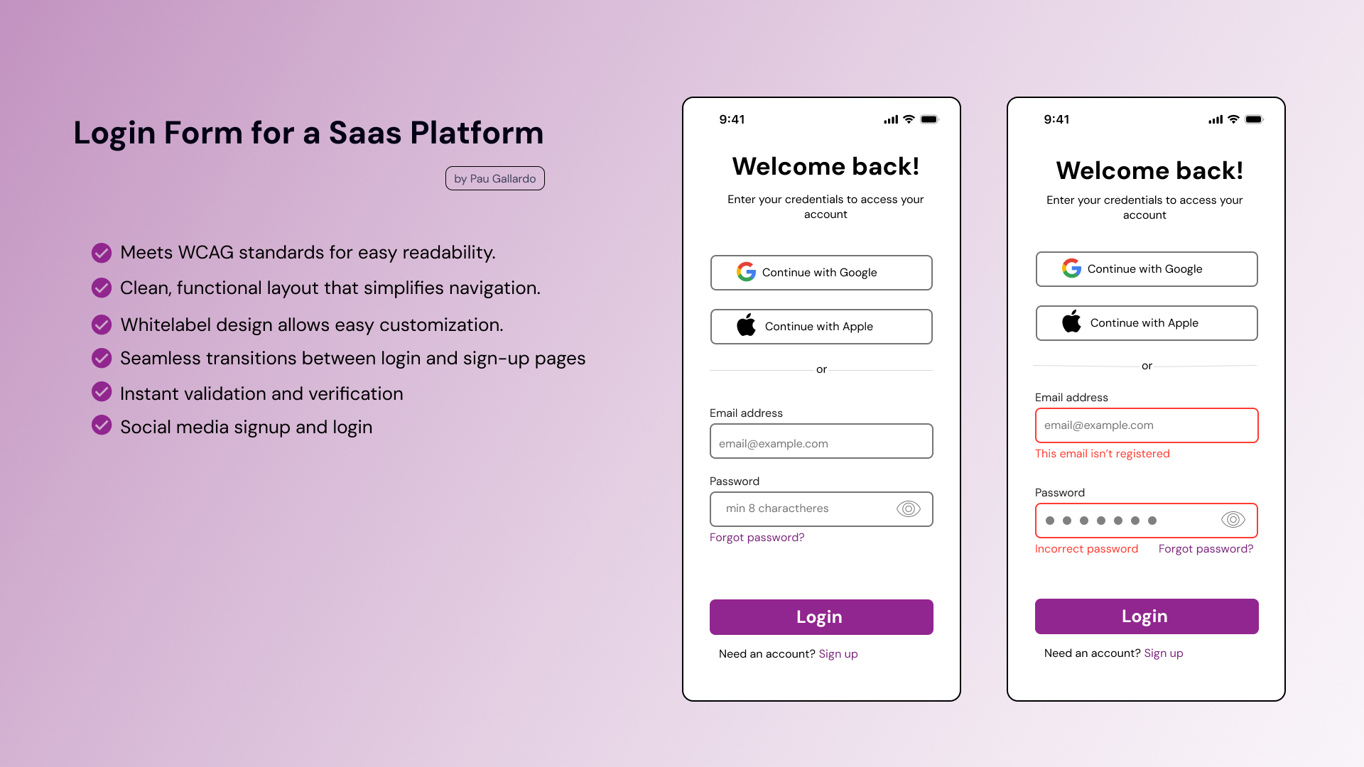 Whitelabel Signup and Login 1