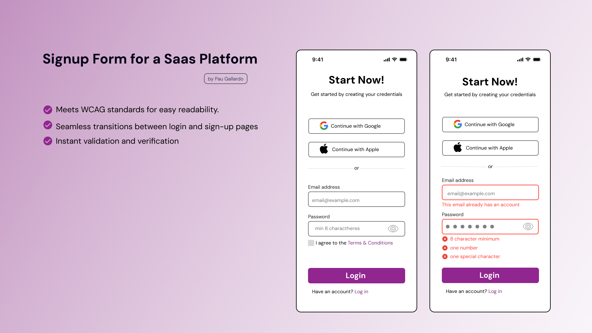 Whitelabel Signup and Login