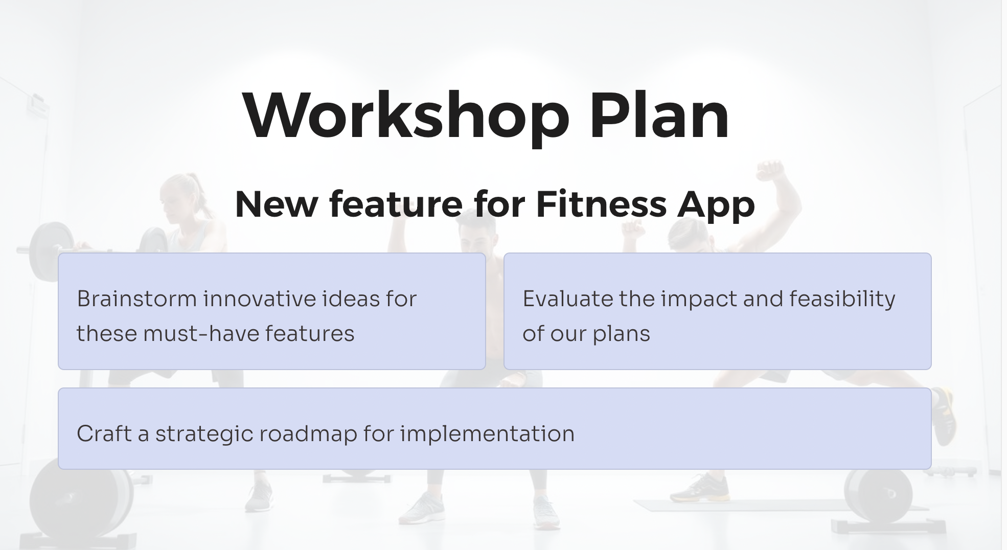 Workshop Plan for Fitness App