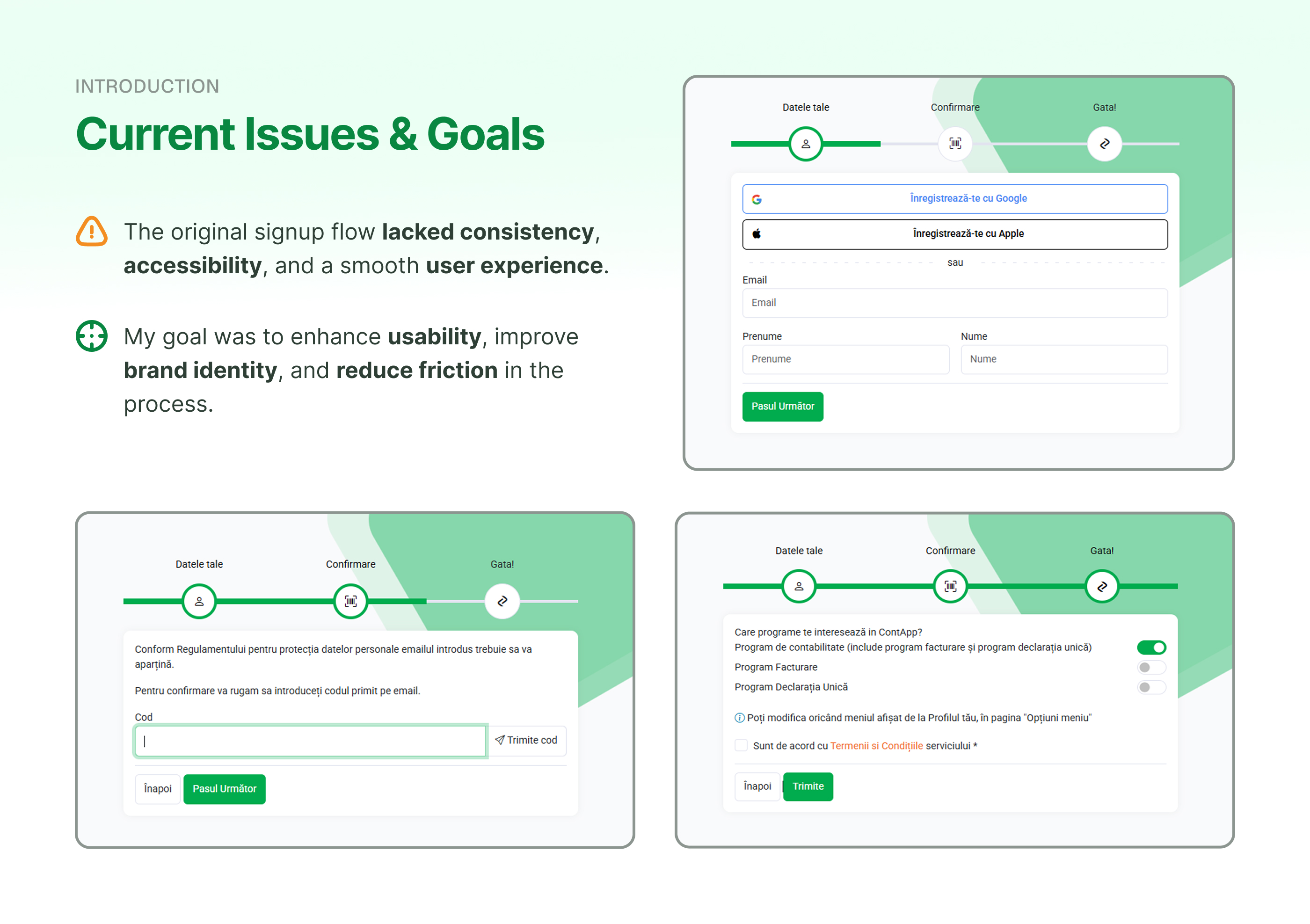 Redesigning the Signup Flow for ContApp 1
