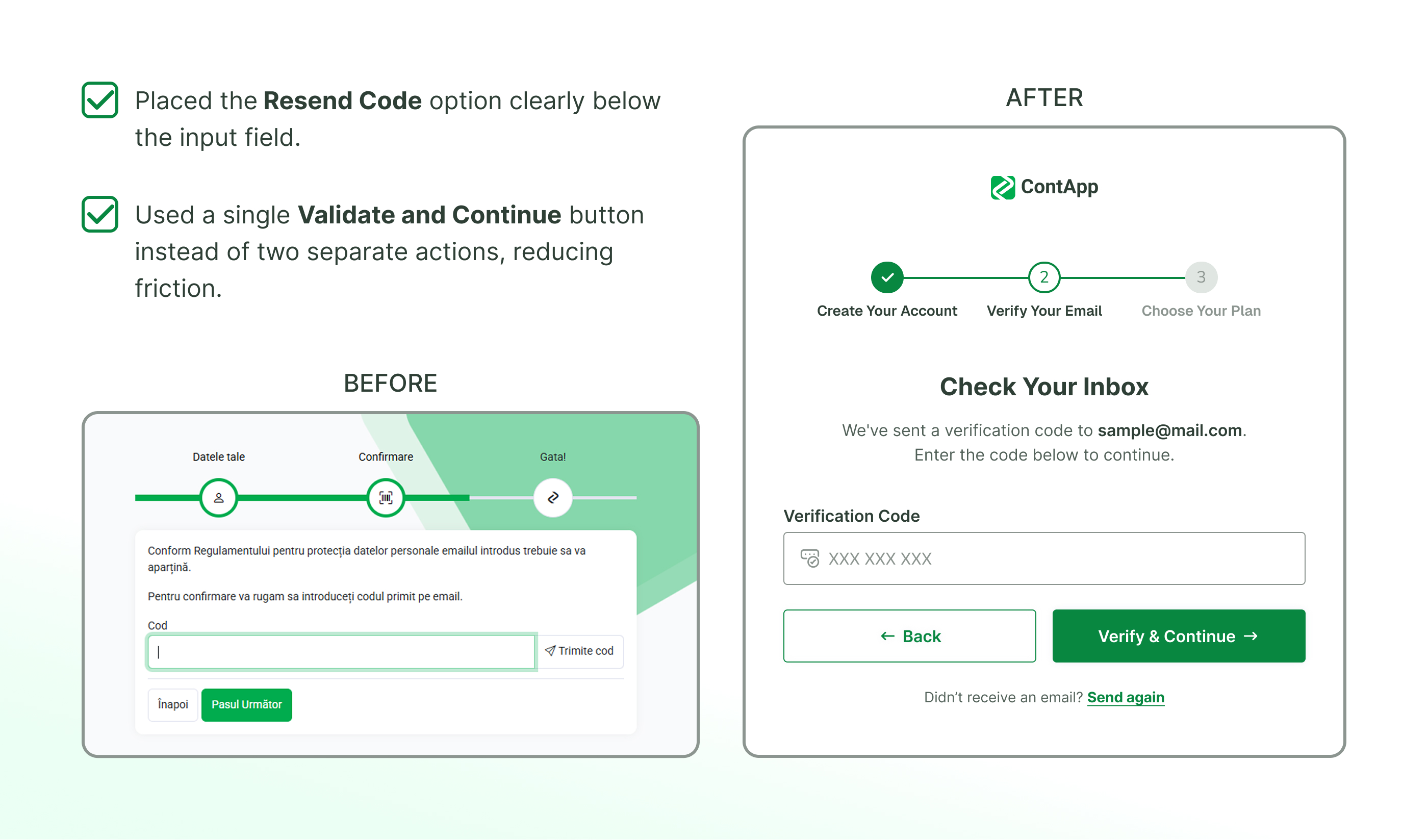 Redesigning the Signup Flow for ContApp 5