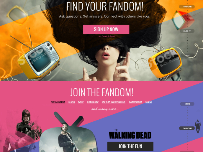 Landing Page UI Design for TV Juriste - Find Your Fandom