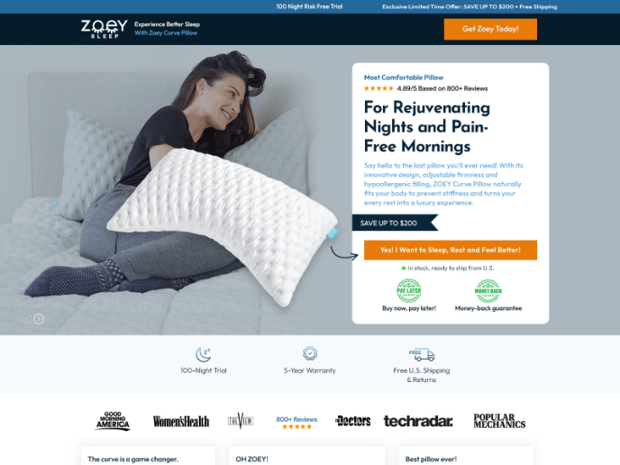 Zoey Curve Pillow