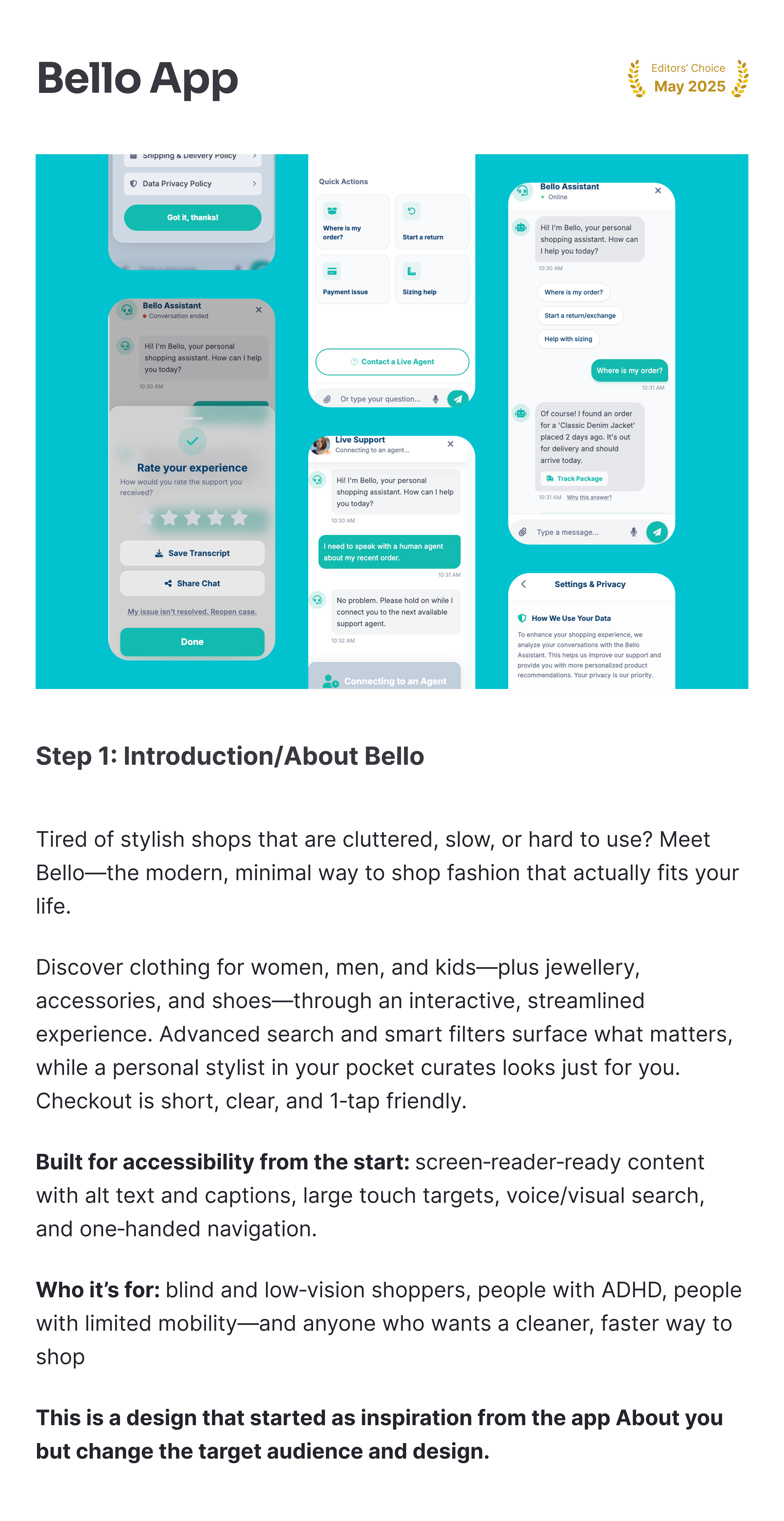 Bello App - ecommerce accesible