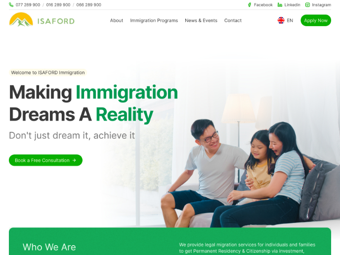 ISAFORD - Immigration Solutions Website