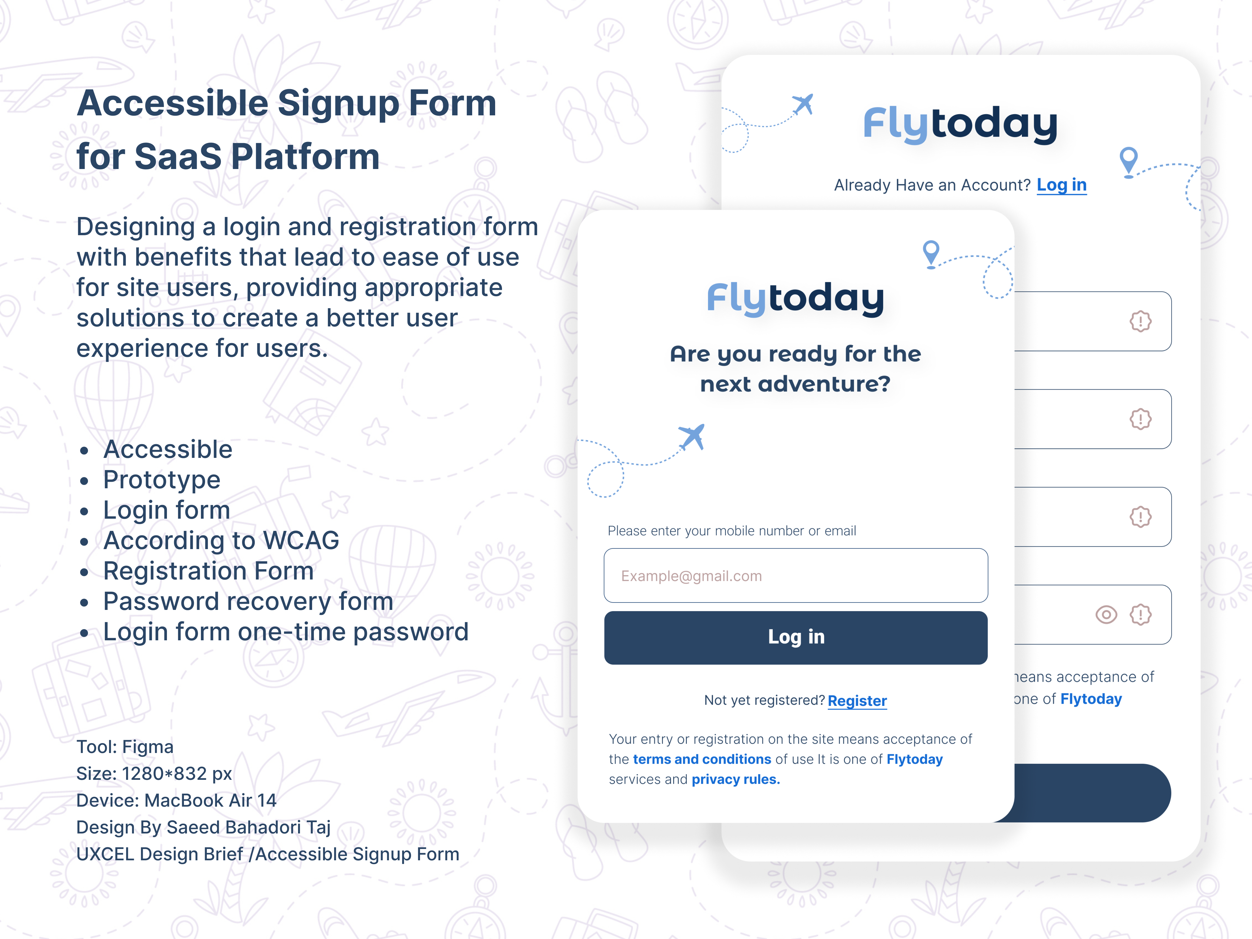 Accessible Signup Form for SaaS Platform - Travel Agency