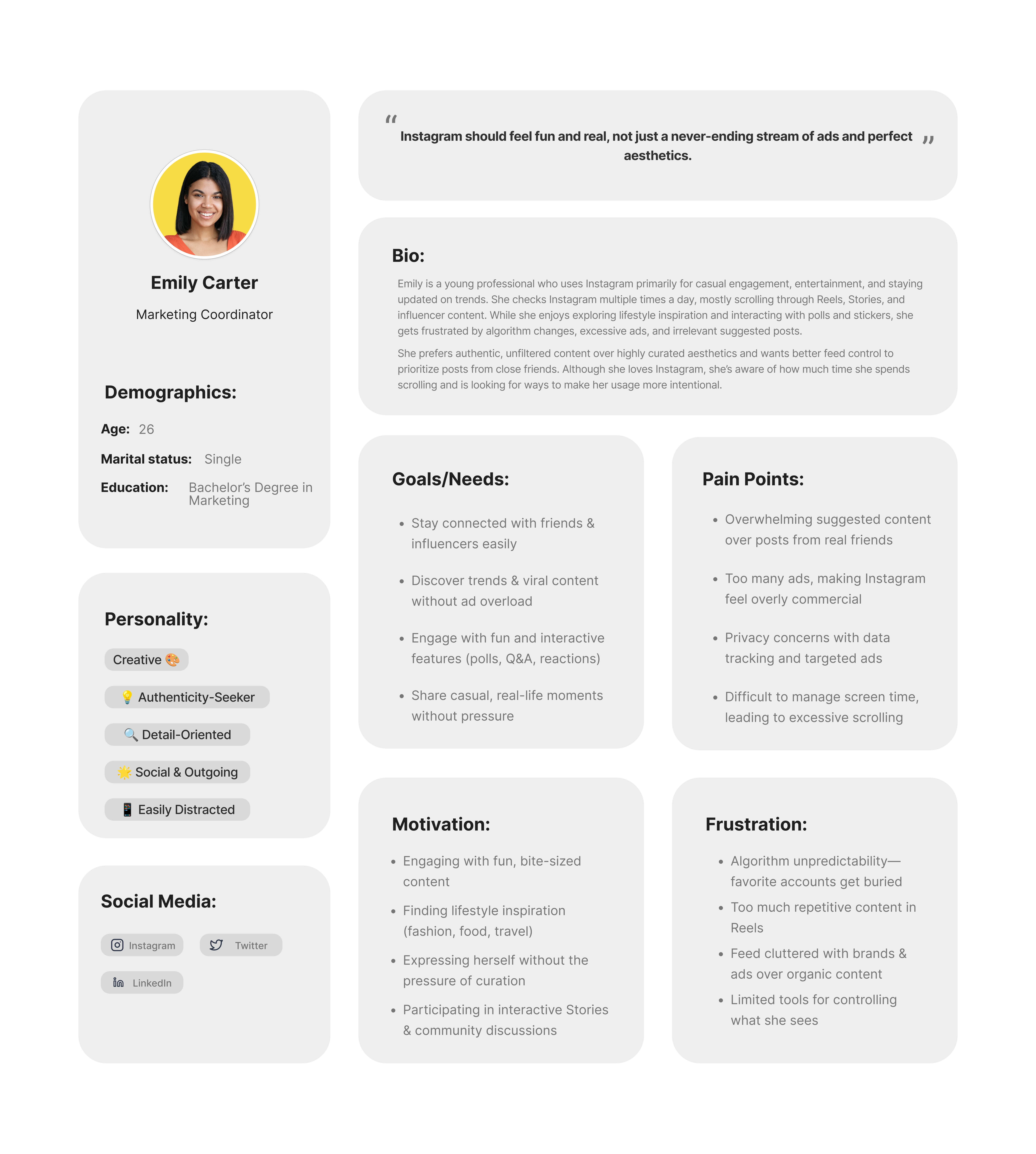 User Persona for Instagram