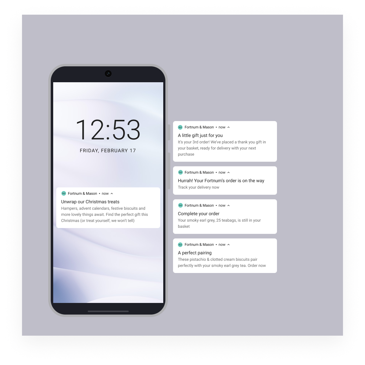 UX Writing - Push notifications - Fortnum & Mason Spec