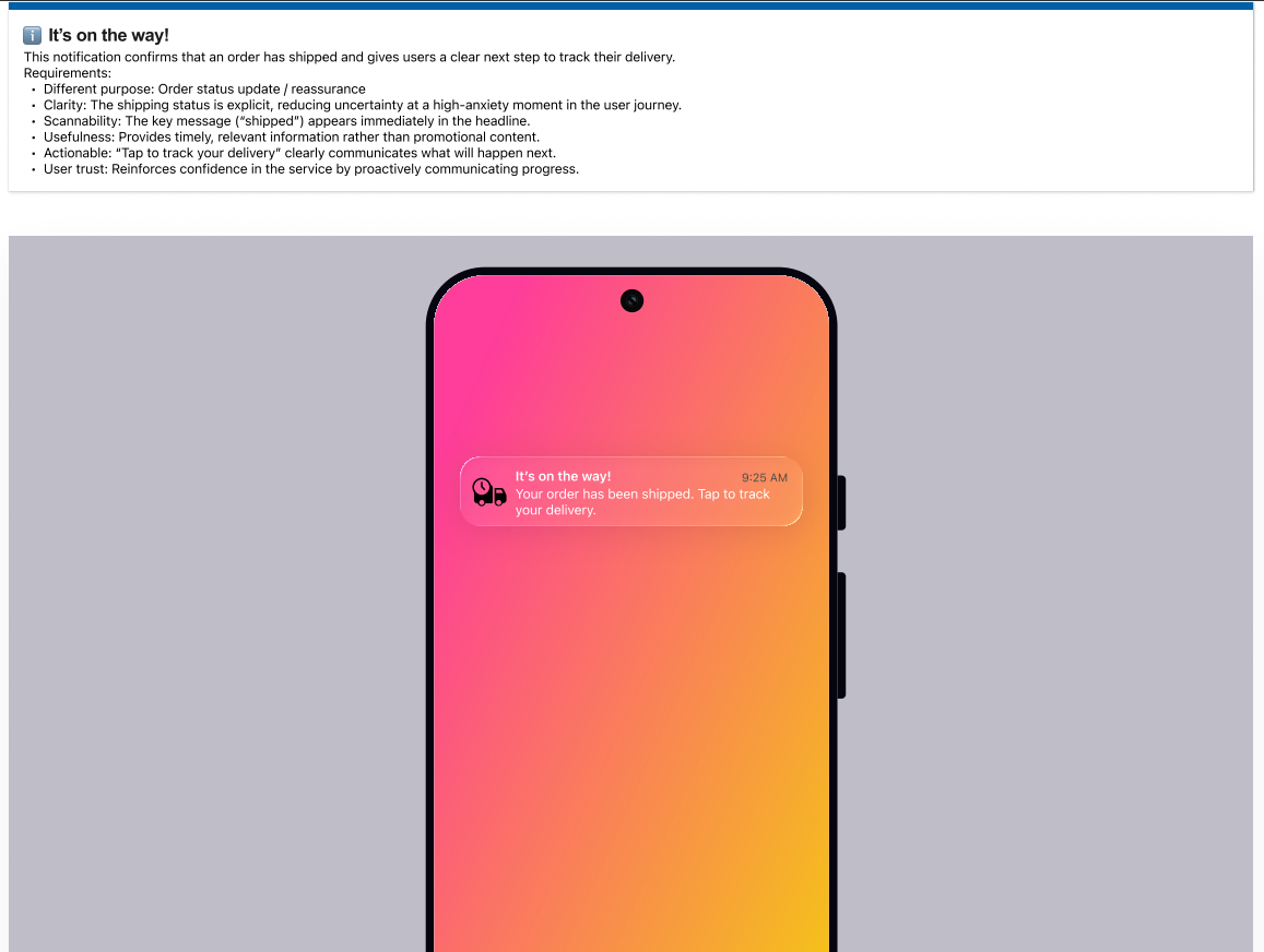 Notification microcopy - Project 3