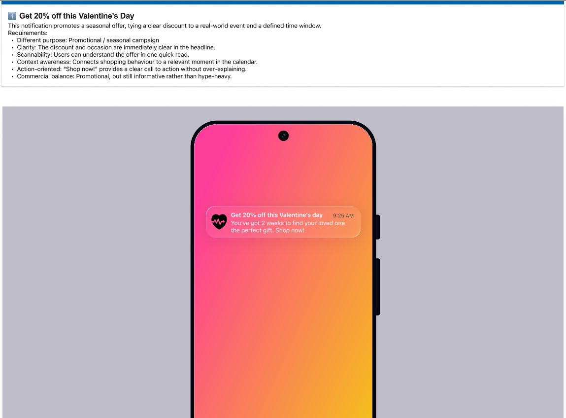 Notification microcopy - Project 4