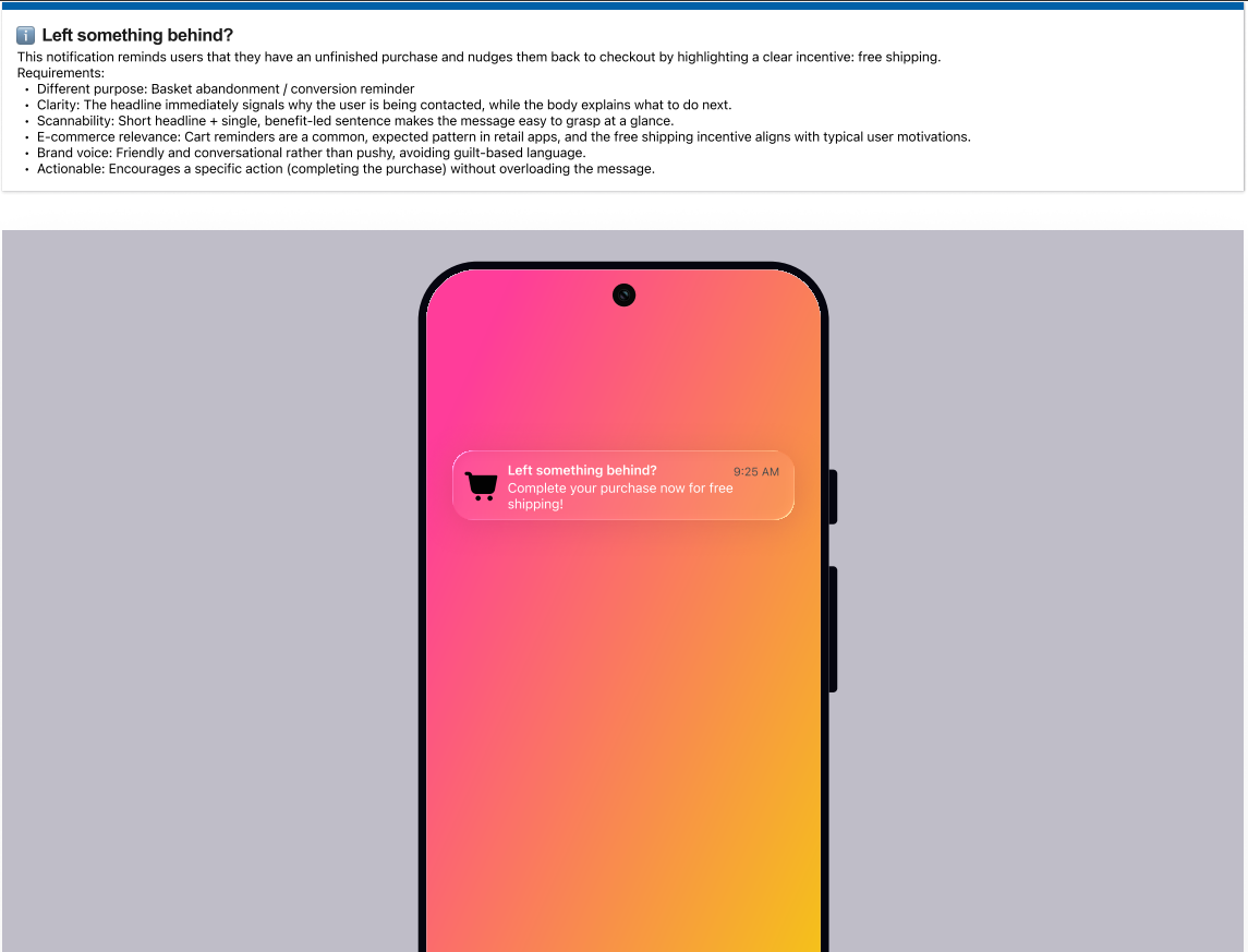 Notification microcopy - Project 1