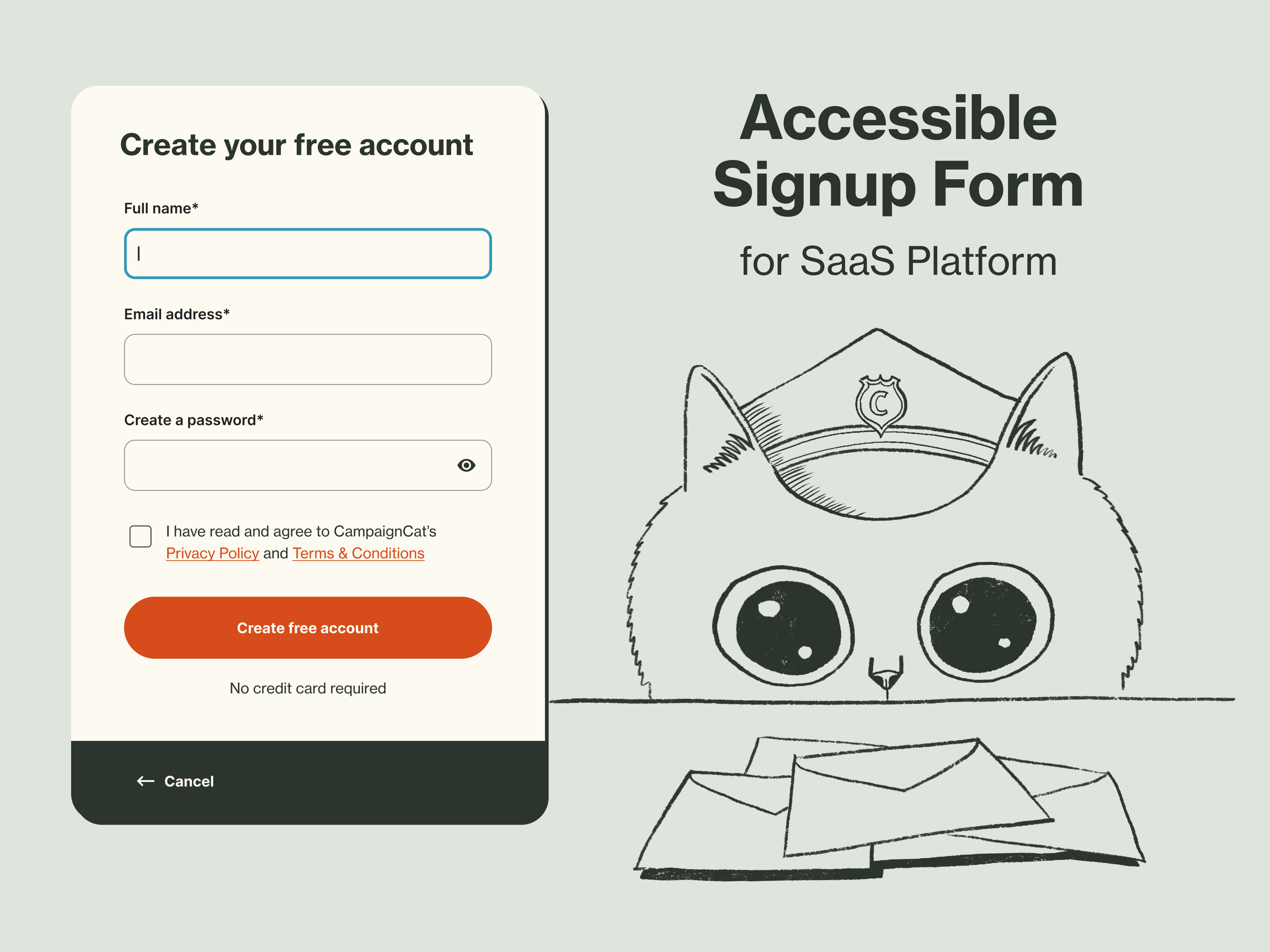 Campaign Cat - Accessible Sign Up Form