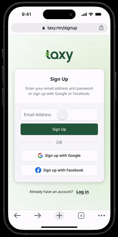 Optimized Login & Signup Page for Taxy – A Tax Assistance SaaS 6