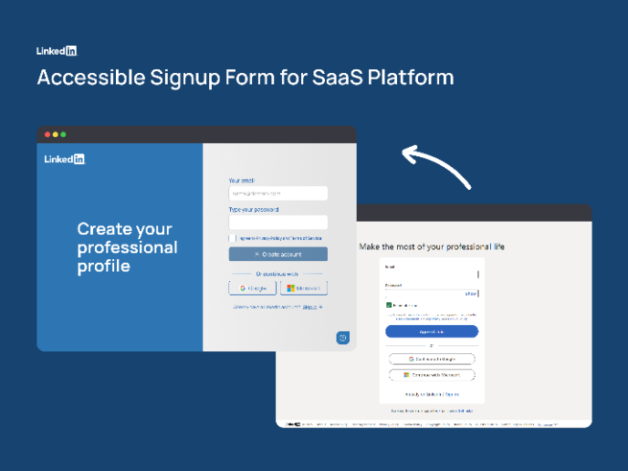 Accessible Signup Form for Linkedin