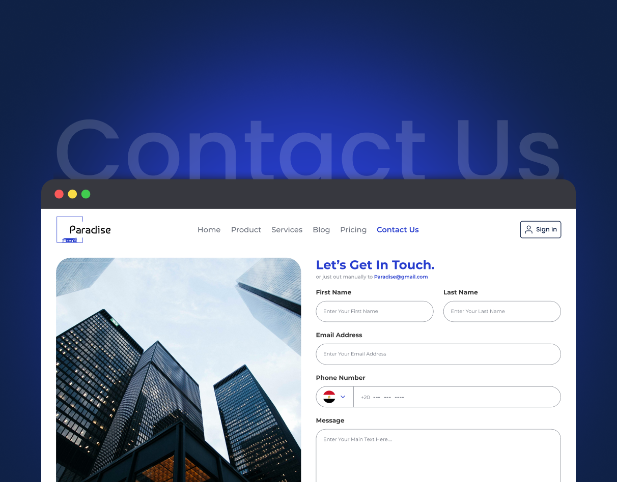 DailyUI #28 | Contact Page