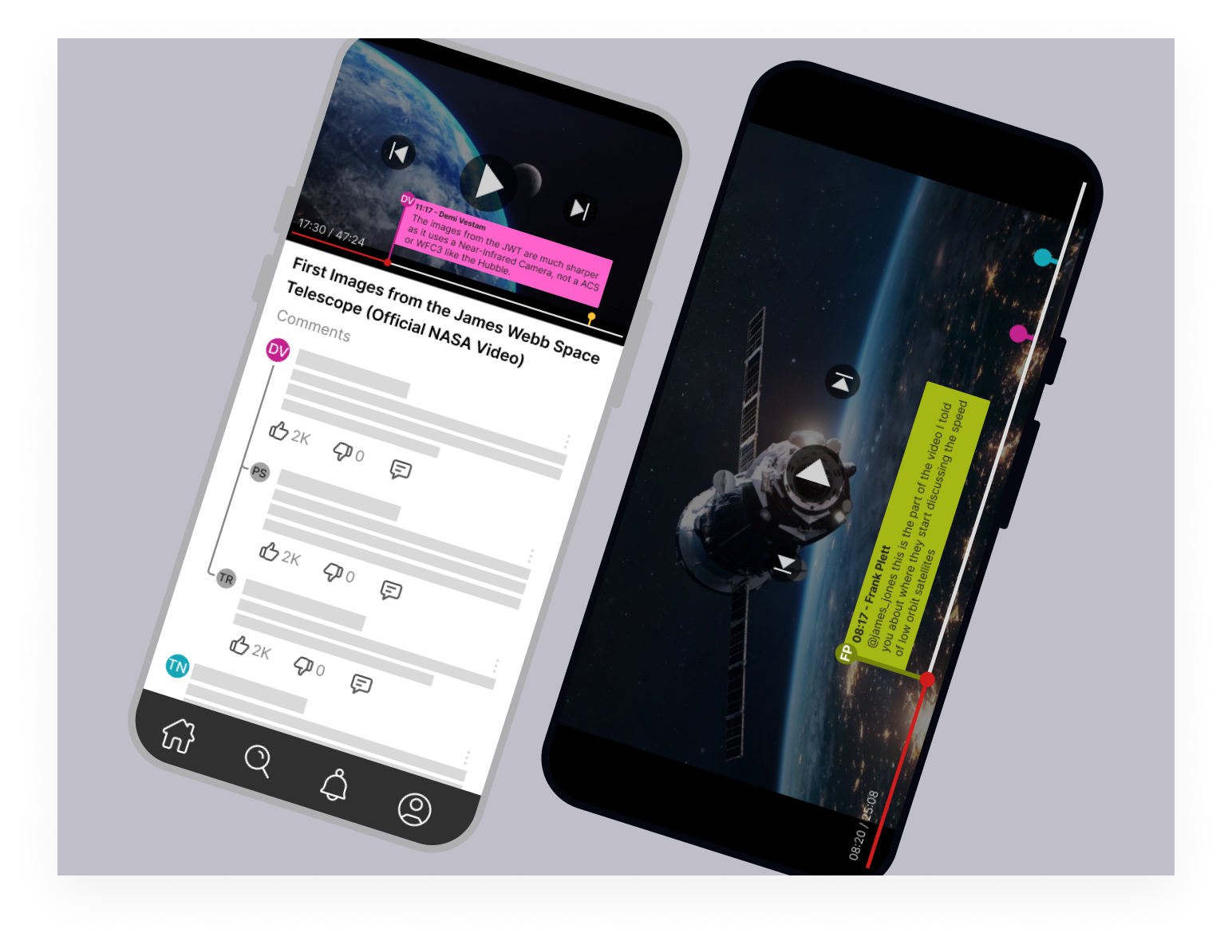 Video streaming service with timeline comments