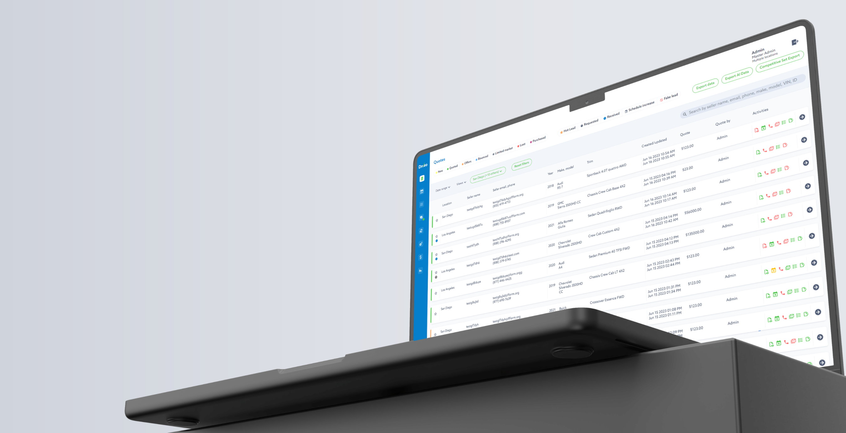Vehicle acquisition CRM for car dealers