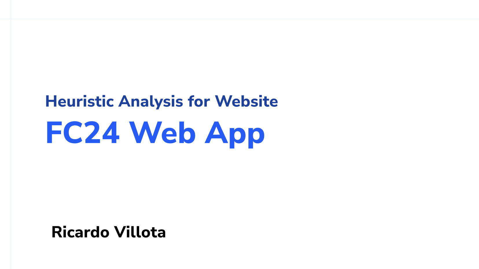 Heuristic Analysis for Website
