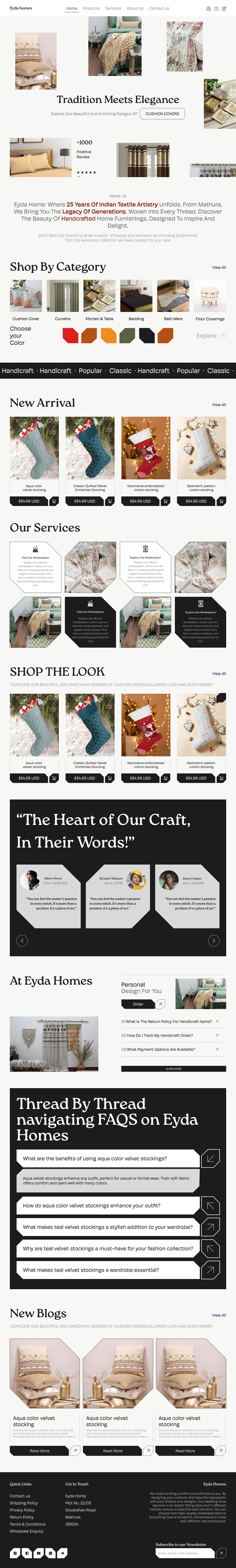 Evda Home - E-commerce Website for Sustainable Home Goods