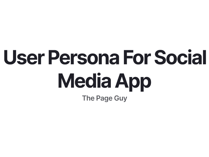 User Persona for Social Media App