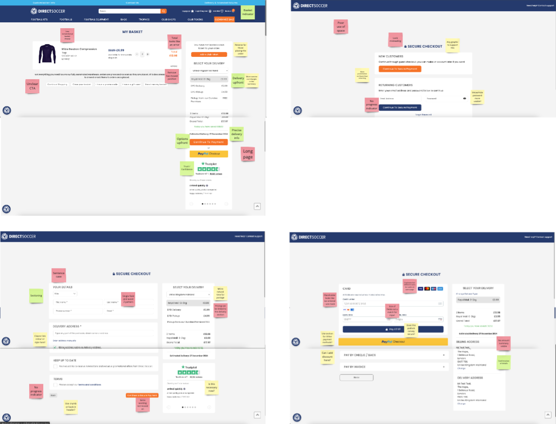 Checkout flow for DirectSoccer 1