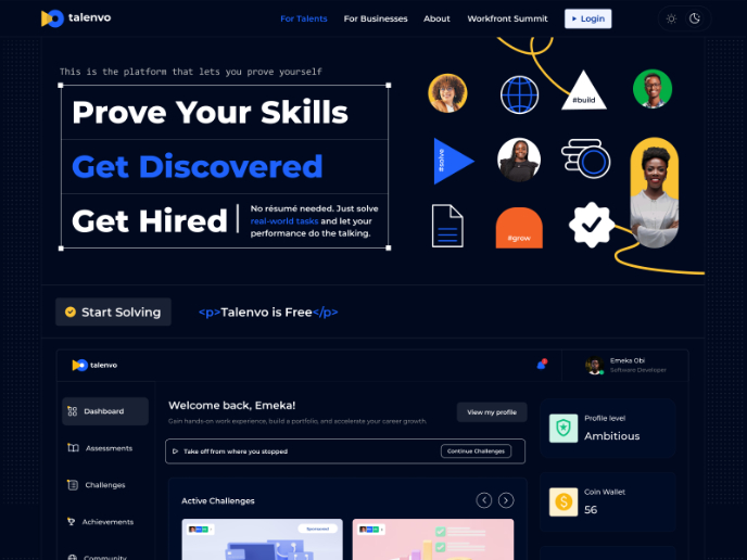 Talenvo Website - Web and Mobile