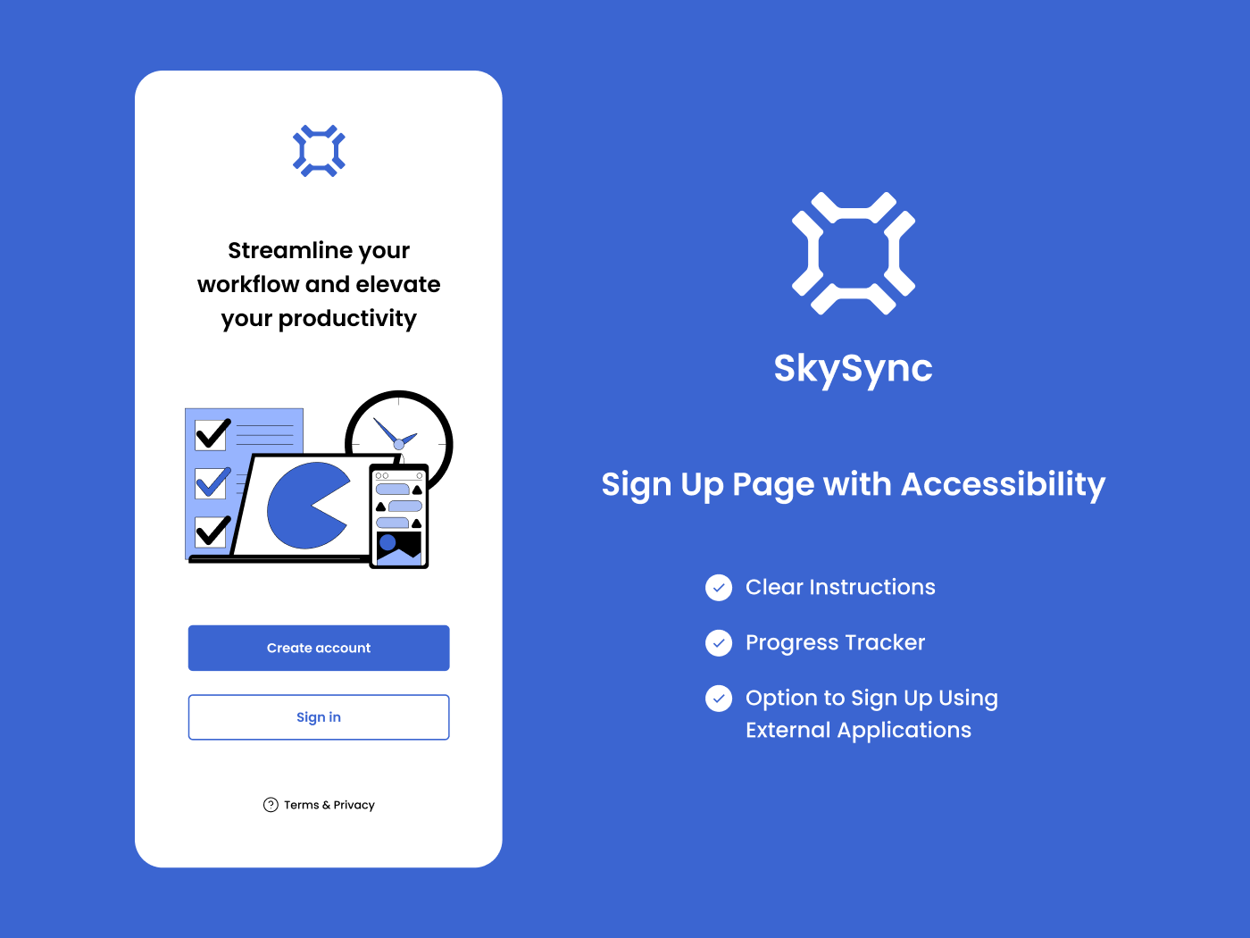SkySync : Sign Up Page with Accessibility