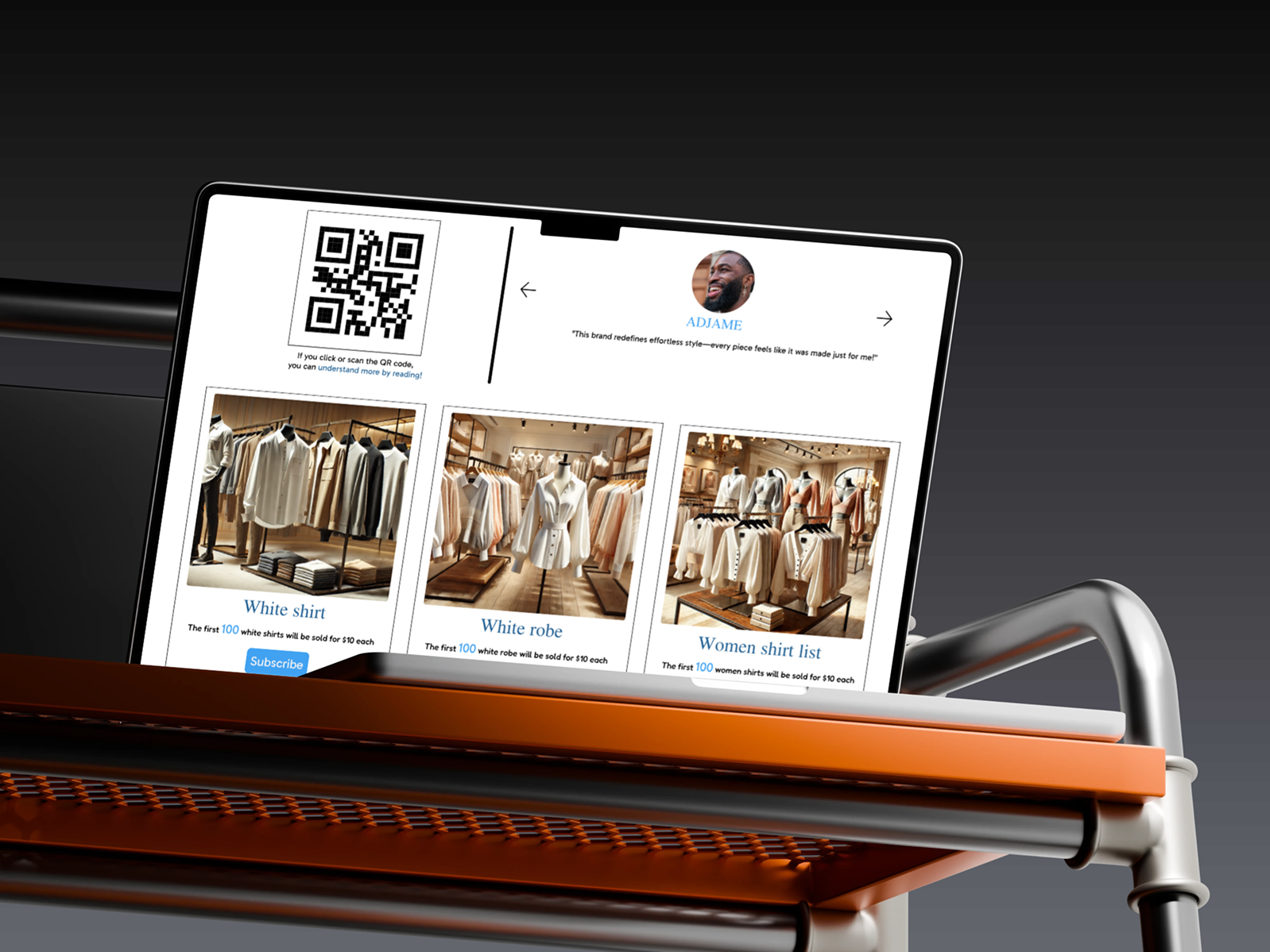 Landing page for fashion service 2