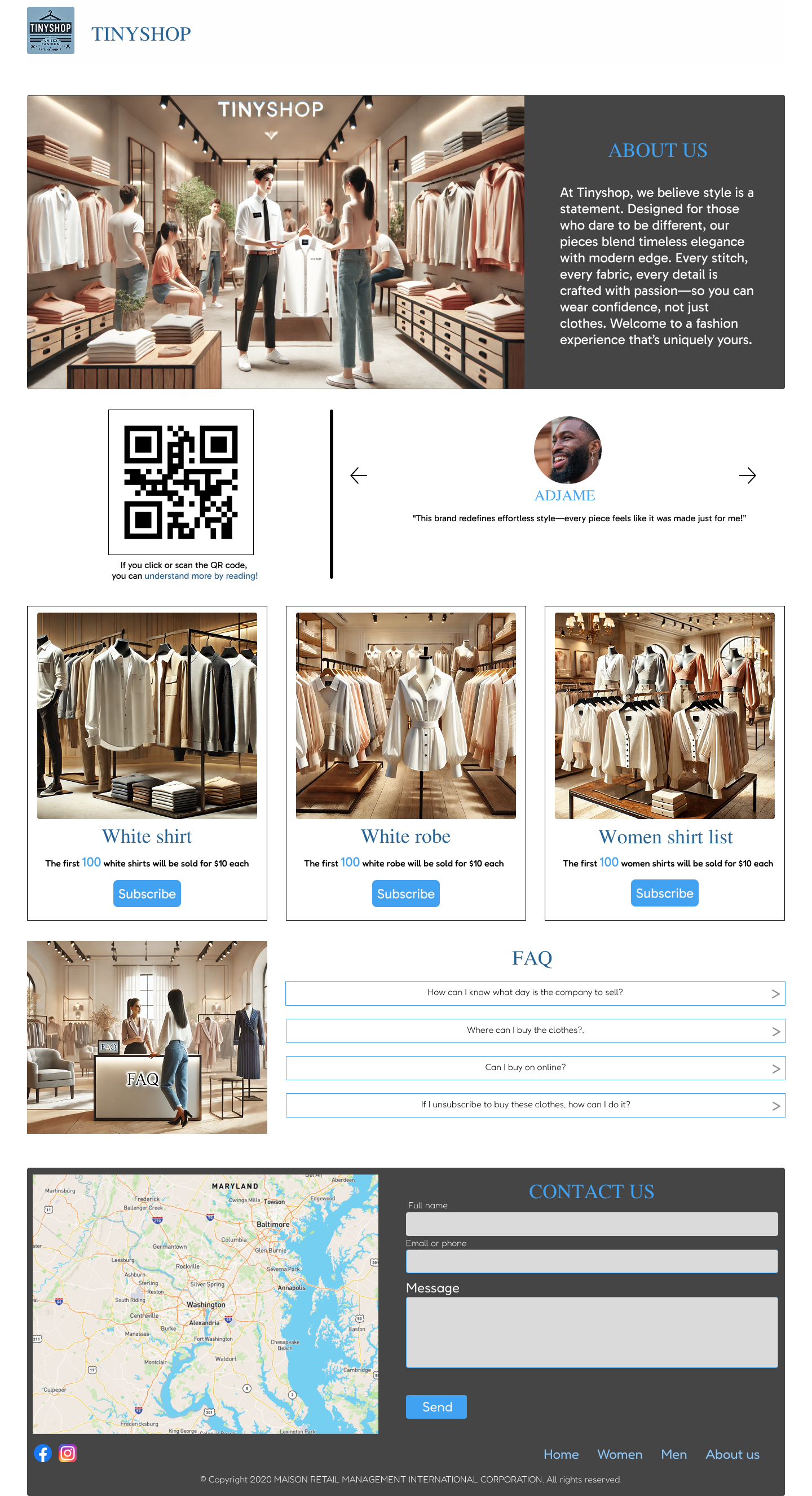 Landing page for fashion service 3