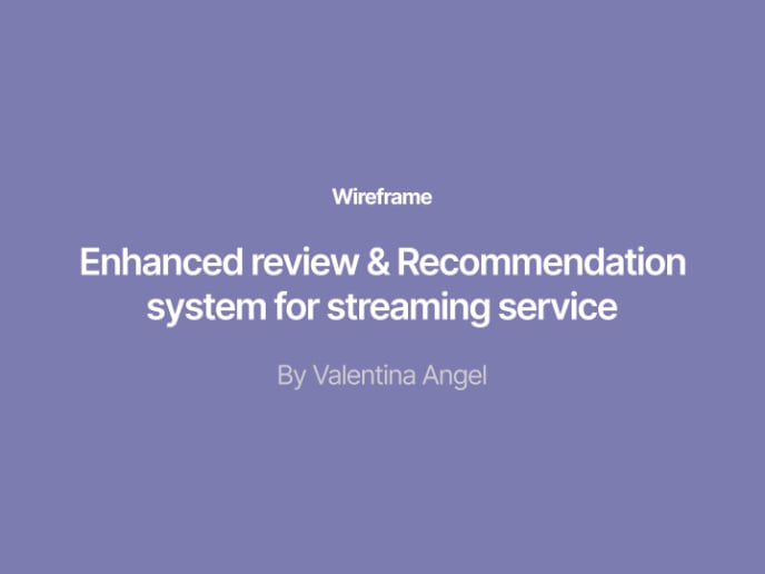 Wireframing for Video Streaming Service