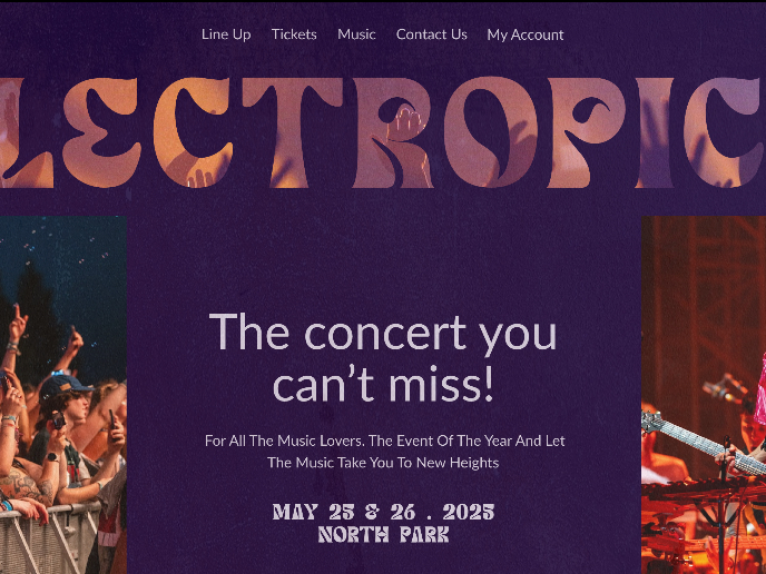 Concert event - Landing page