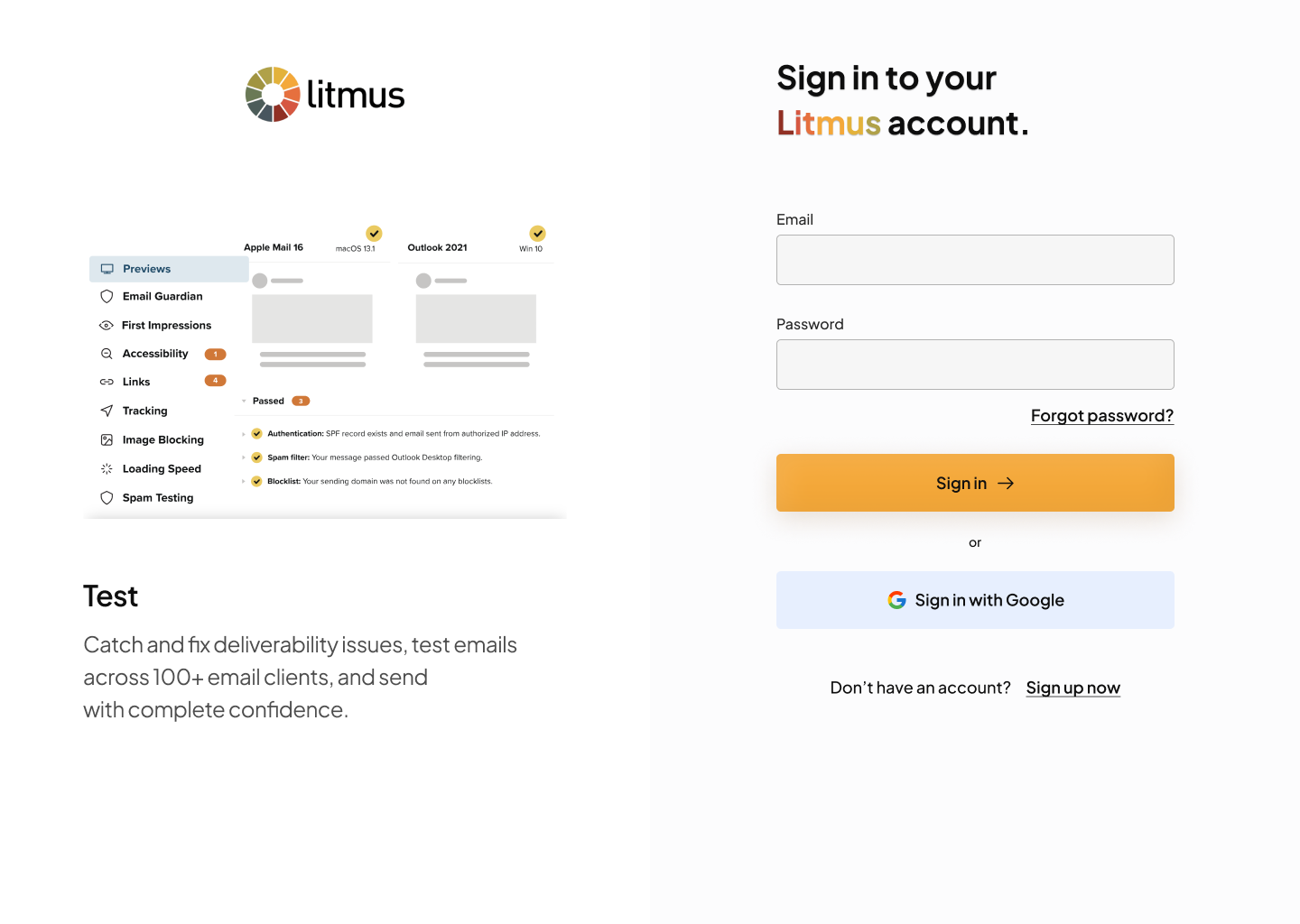 Litmus - login/signup review