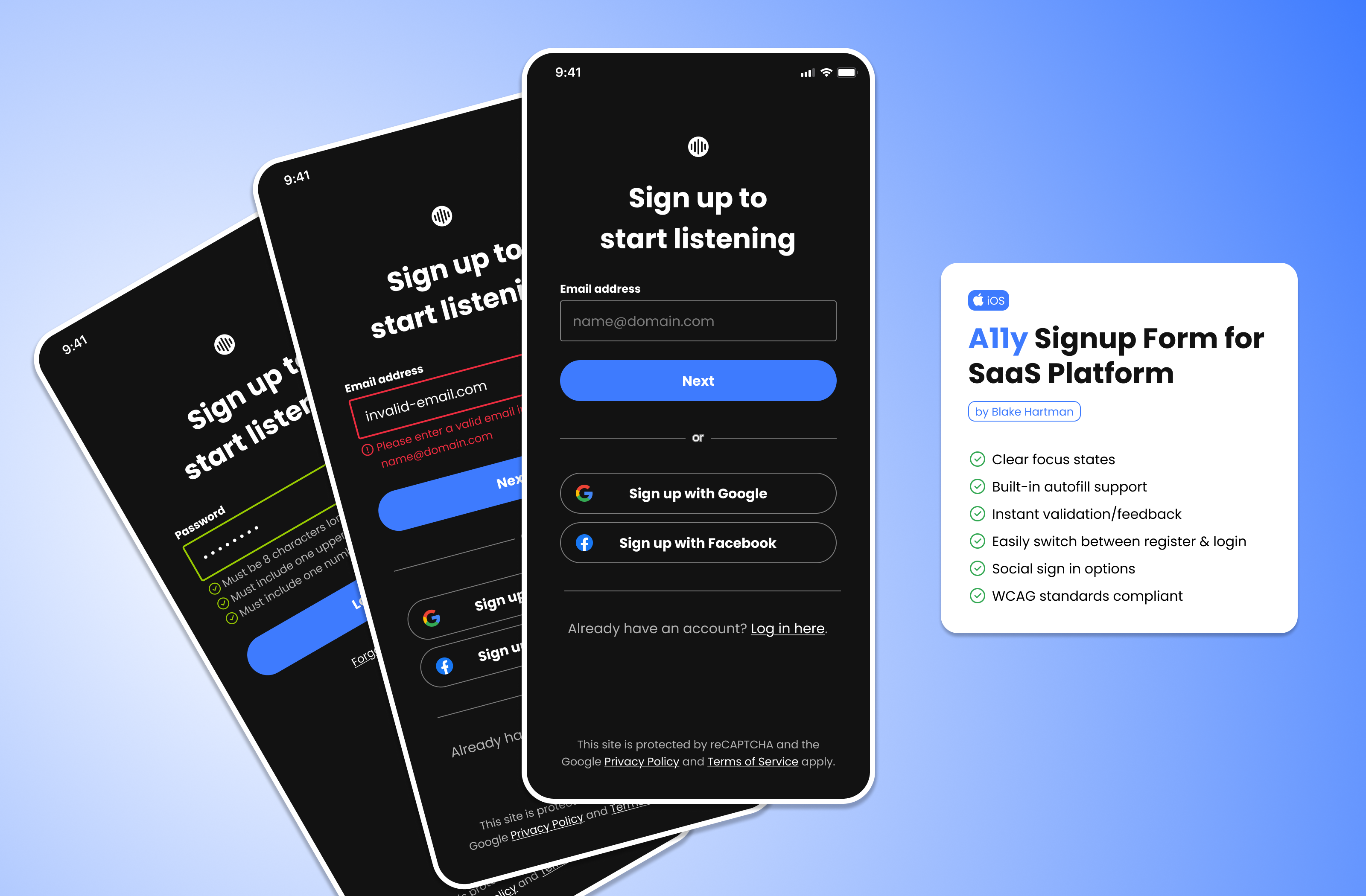 A11y Signup Form for SaaS Platform