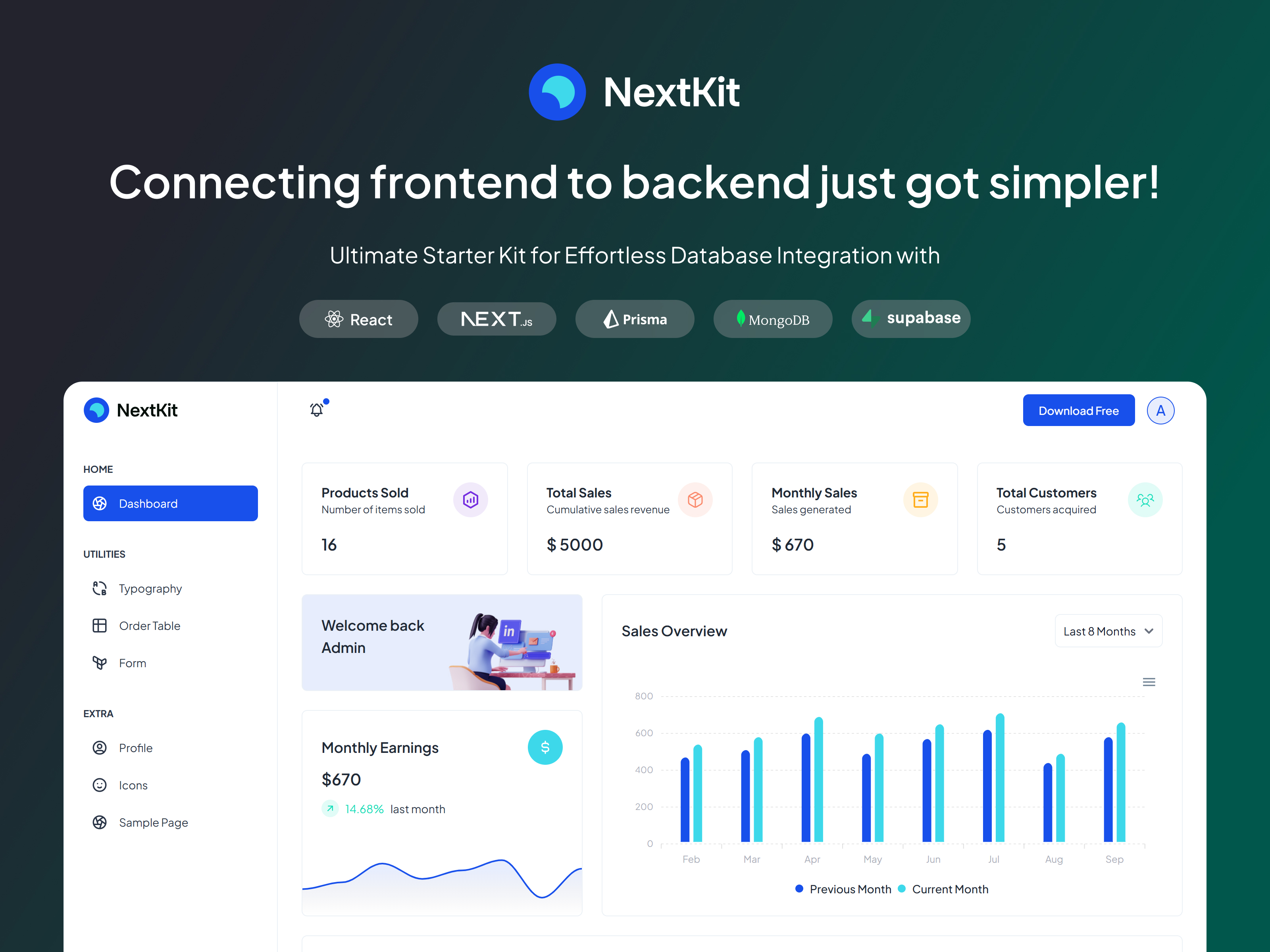 NextKit Database Connection Kit with SupaBase, MongoDB, Prisma