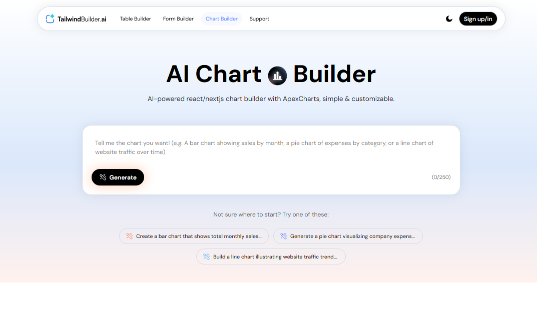 Tailwind Builder Free AI-Powered Code Generator for Forms, Tables & Charts 4