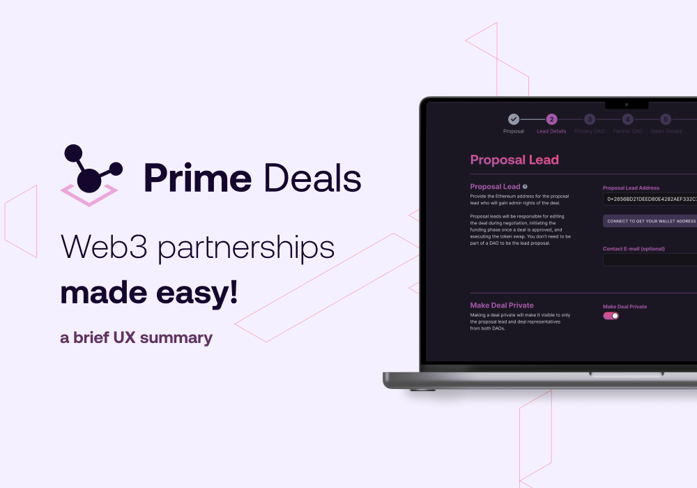 PrimeDeals: Pioneering the experience of DAO-2-DAO partnerships