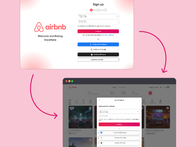 Redesign of Airbnb Sign in