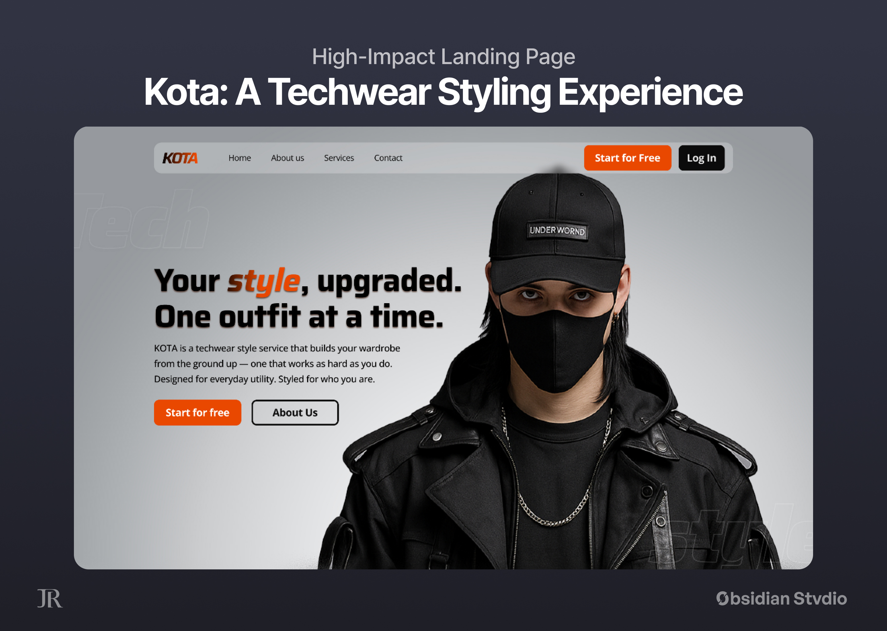 KOTA: Landing Page (A Techwear Styling Experience)
