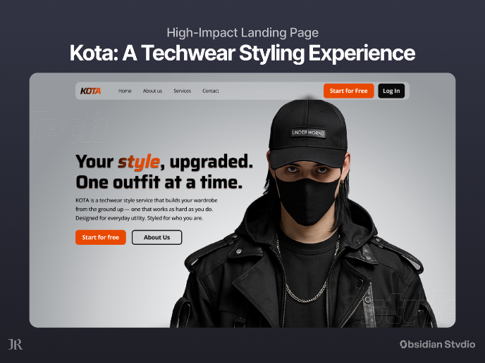 KOTA: Landing Page (A Techwear Styling Experience)