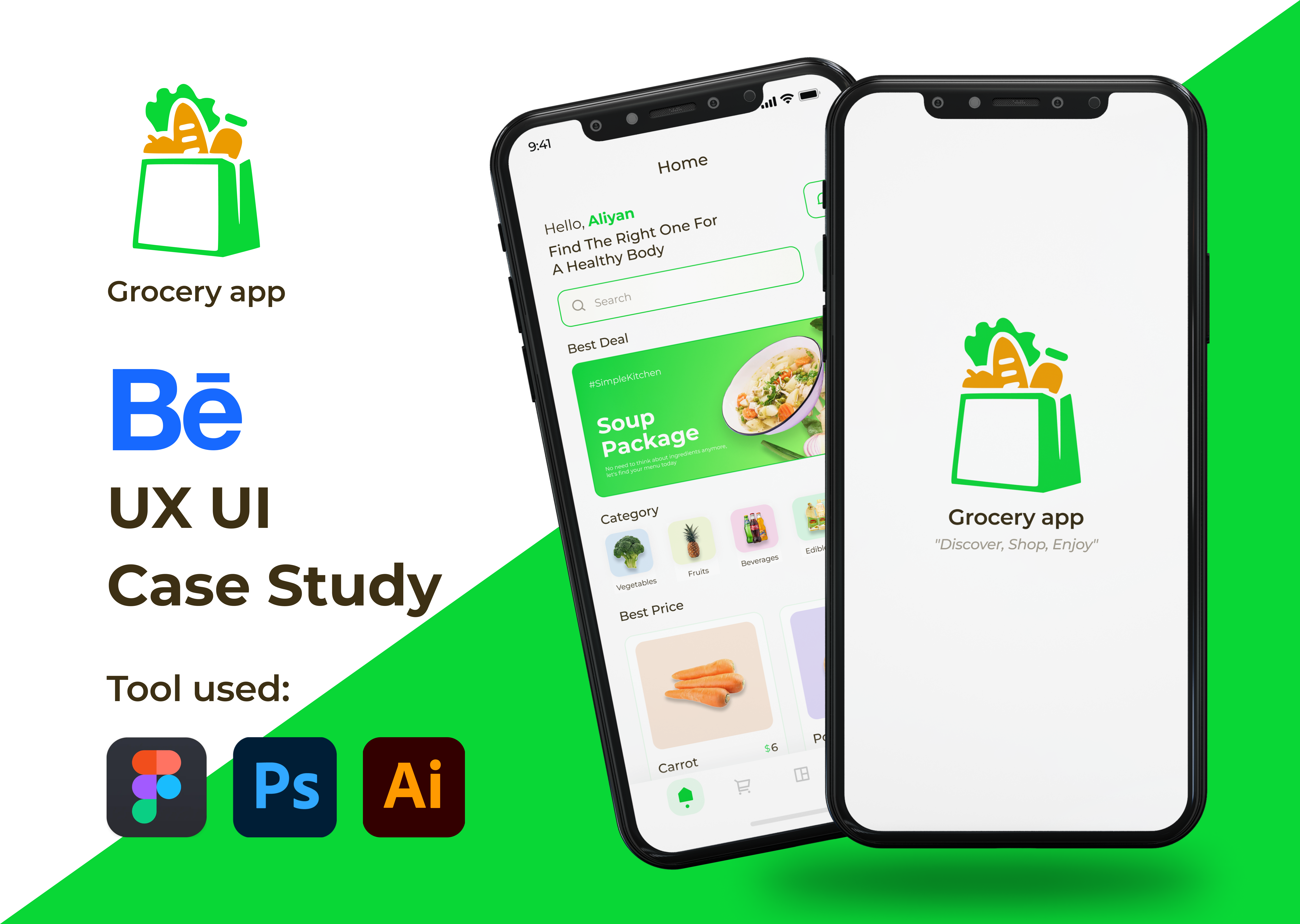 Grocery shopping app UX/UI case study