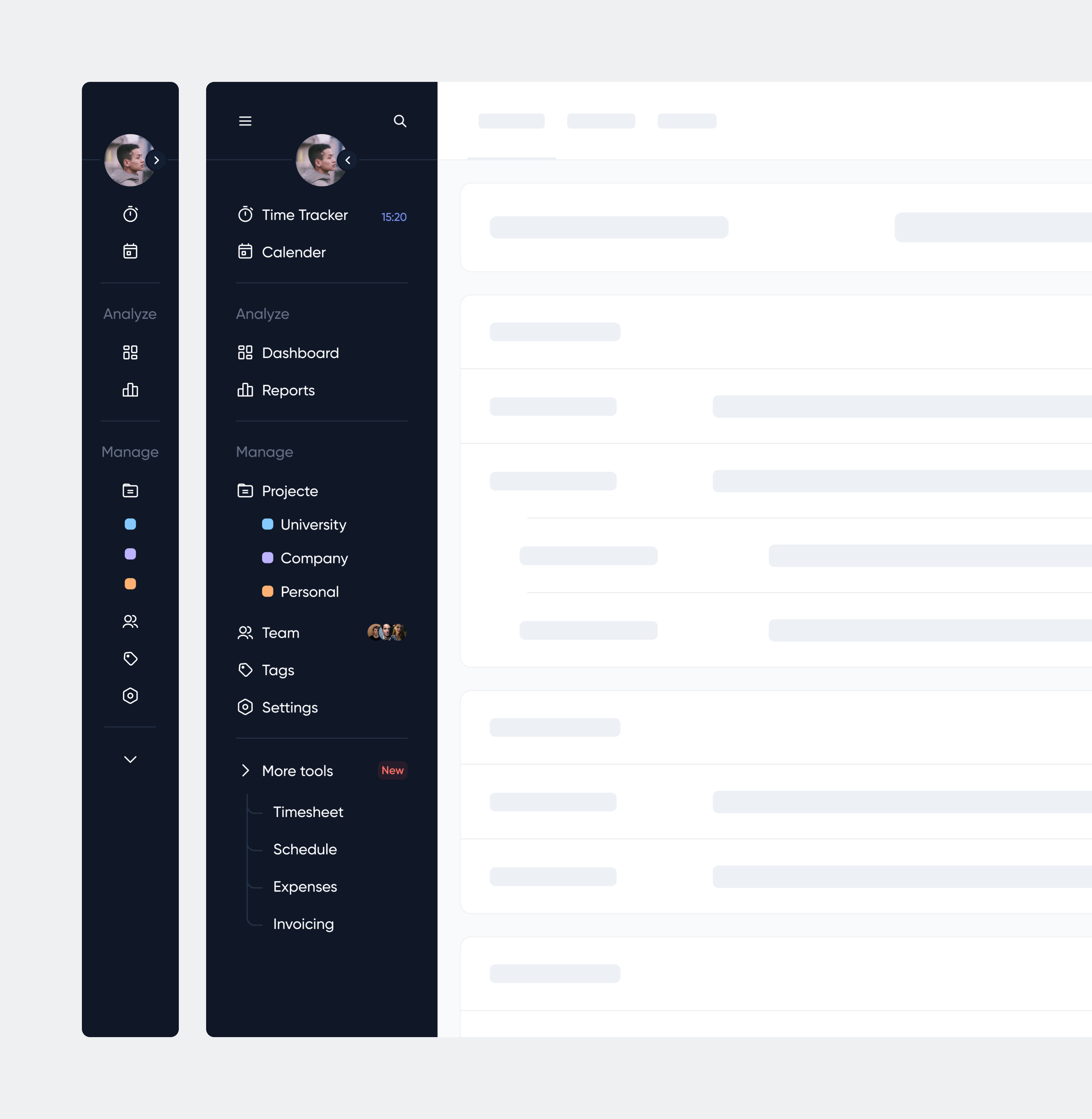 Three-tier sidebar navigation 1