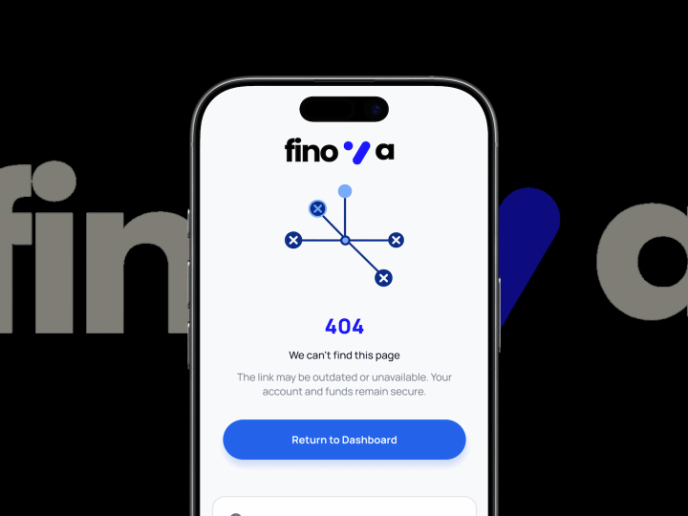 Helpful 404 Error Page for a Fintech Mobile App