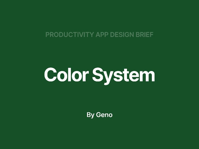 Color System for Productivity App