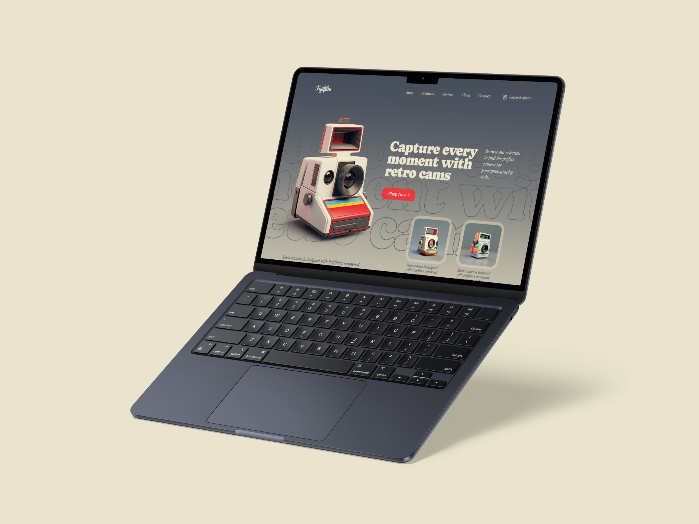 Fuji-film Polaroid Camera shop landing page 3