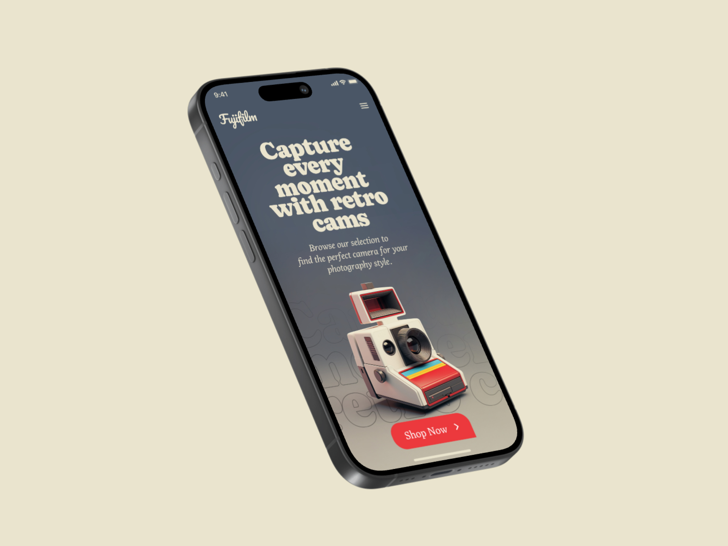 Fuji-film Polaroid Camera shop landing page 6